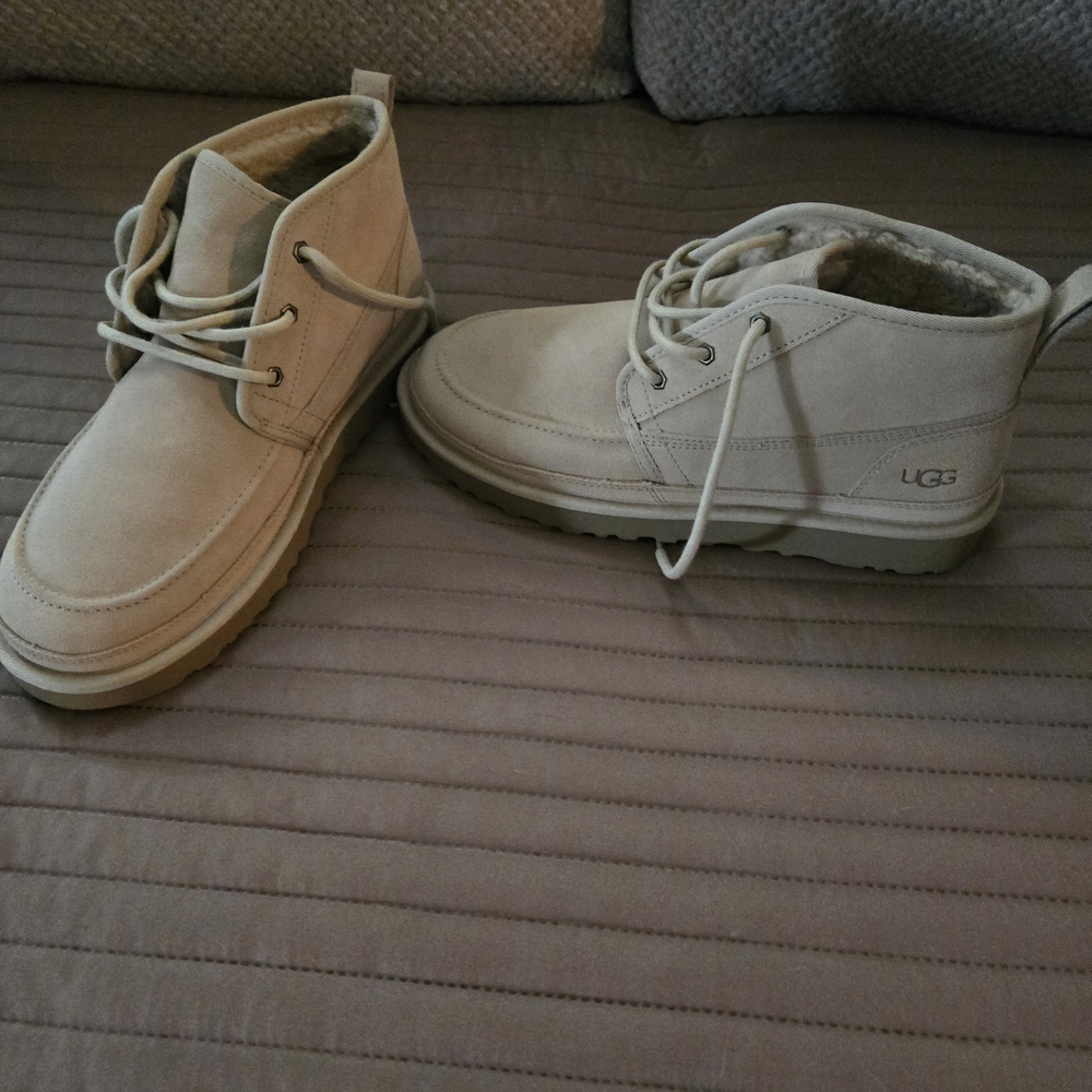UGG Beige Lace-Up Boots